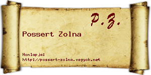 Possert Zolna névjegykártya